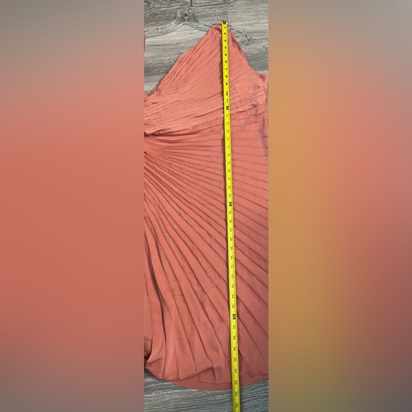 NWT Banana Republic Gorgeous One Shoulder Pleated Coral Pink Asymmetric Dress 12 - Picture 12 of 13